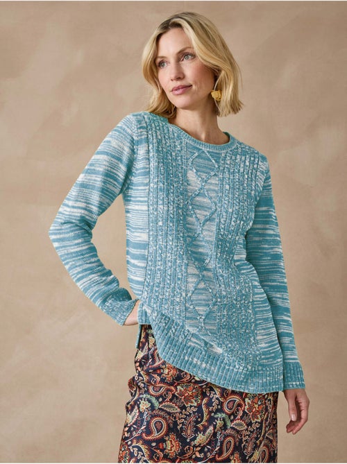 Pull à torsades encolure ronde - DAXON - Kiabi