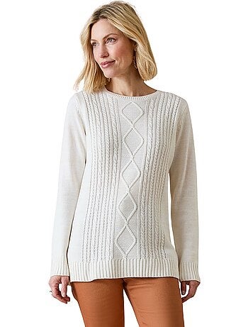 Pull à torsades encolure ronde - DAXON