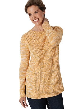 Pull à torsades encolure ronde - DAXON