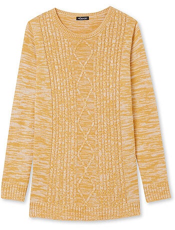 Pull à torsades encolure ronde - DAXON