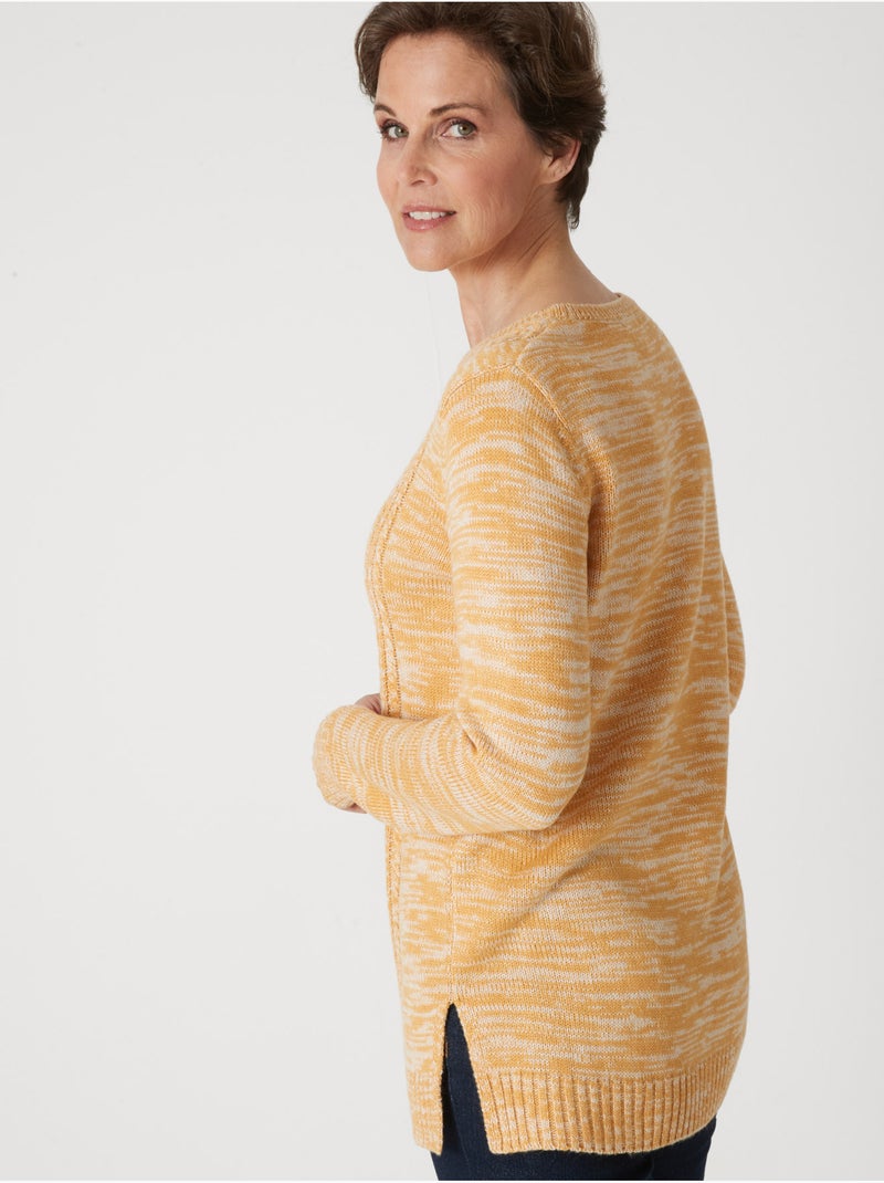 Pull à torsades encolure ronde - DAXON Ocre - Kiabi