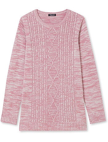 Pull à torsades encolure ronde - DAXON