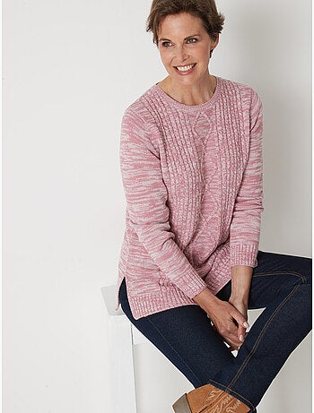 Pull à torsades encolure ronde - DAXON