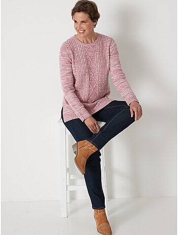 Pull à torsades encolure ronde - DAXON