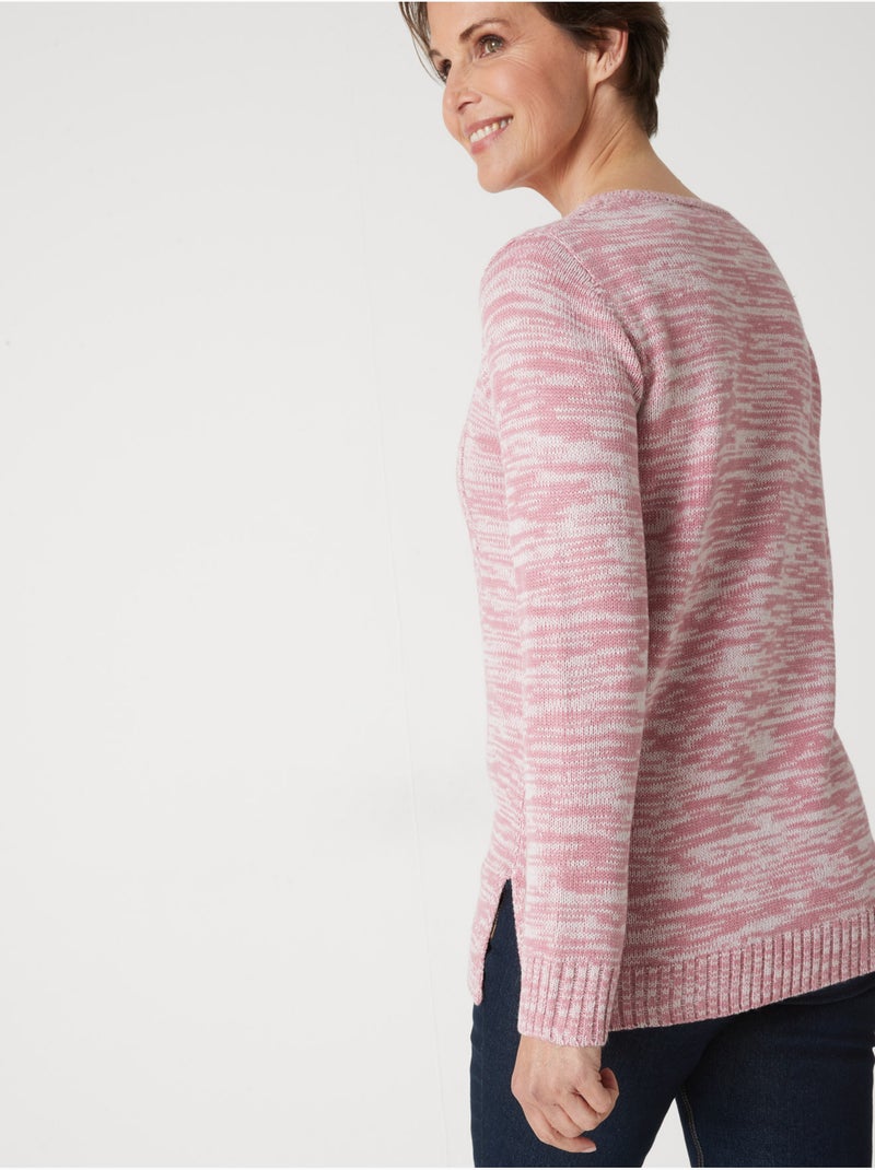 Pull à torsades encolure ronde - DAXON Rose - Kiabi