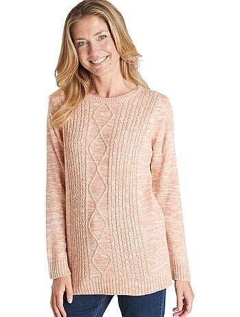 Pull à torsades encolure ronde - DAXON