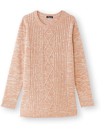 Pull à torsades encolure ronde - DAXON