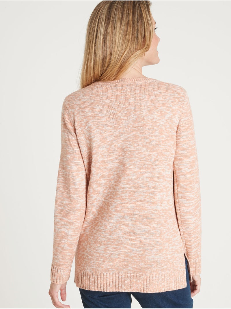 Pull à torsades encolure ronde - DAXON Saumon - Kiabi
