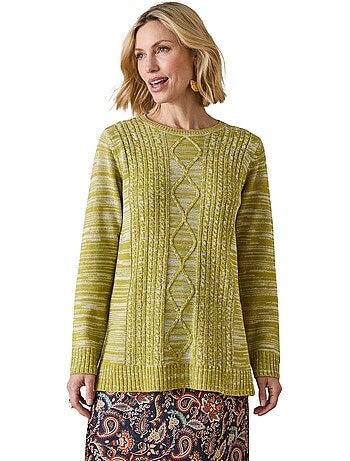 Pull à torsades encolure ronde - DAXON