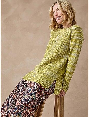 Pull à torsades encolure ronde - DAXON