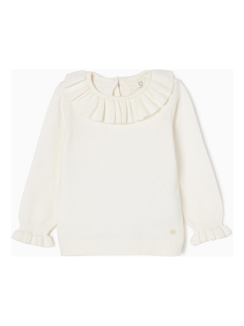 Pull à Volants Bébé Fille  ALPINE LUXURY Beige clair - Kiabi