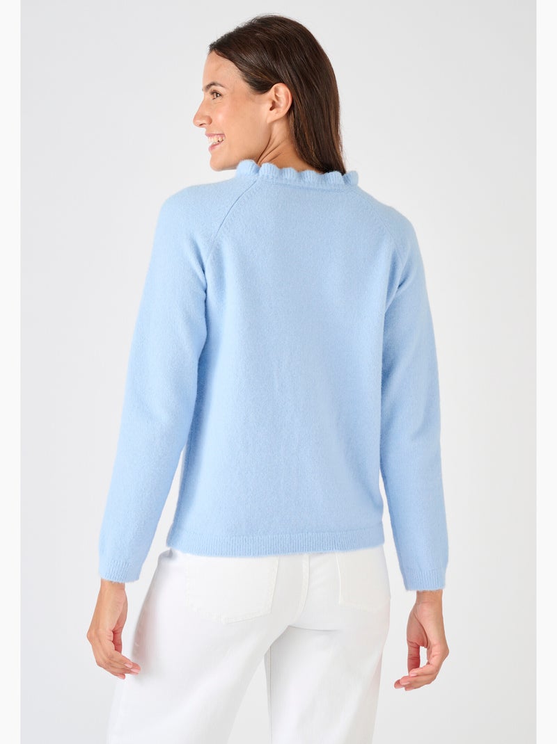 Pull à volants Thermolactyl - Damart Bleu - Kiabi