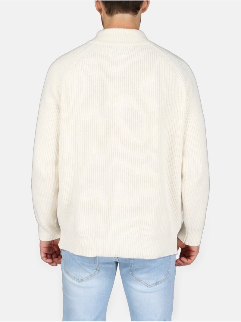 Pull à zip - Kenzarro Blanc - Kiabi