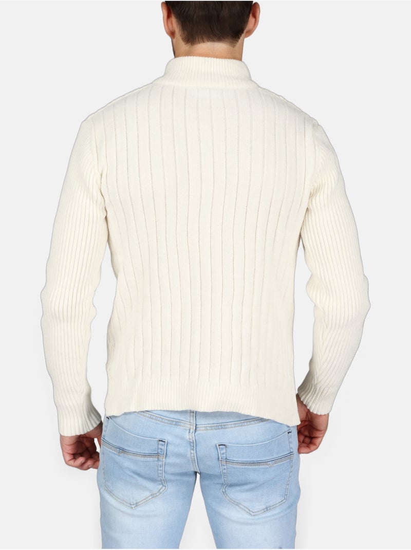 Pull à zip - Kenzarro Blanc - Kiabi