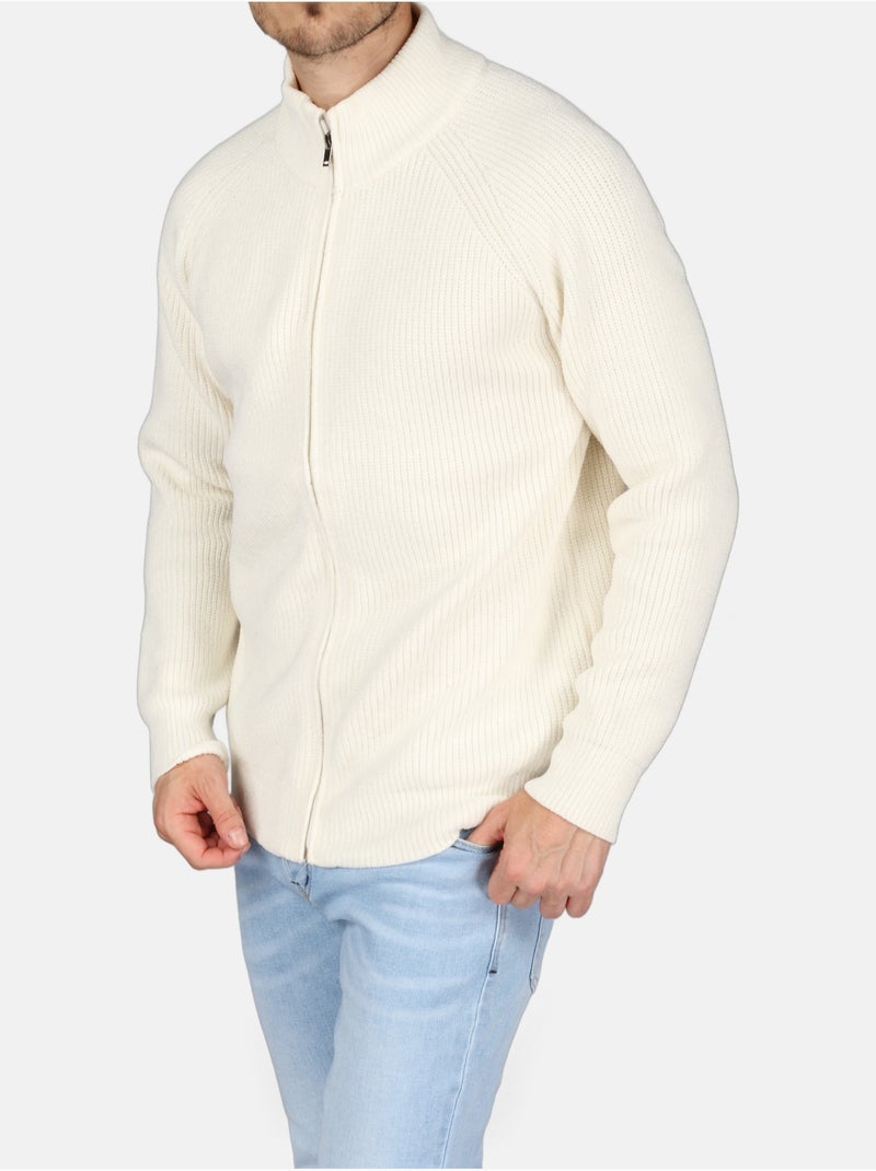 Pull à zip - Kenzarro Blanc - Kiabi