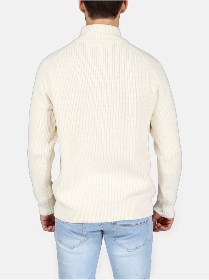 Pull à zip - Kenzarro Blanc - Kiabi