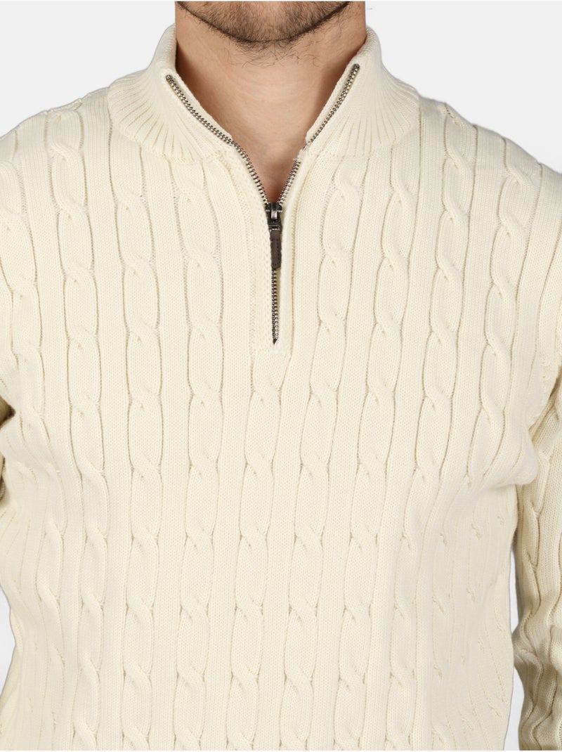 Pull à zip - Kenzarro Blanc - Kiabi