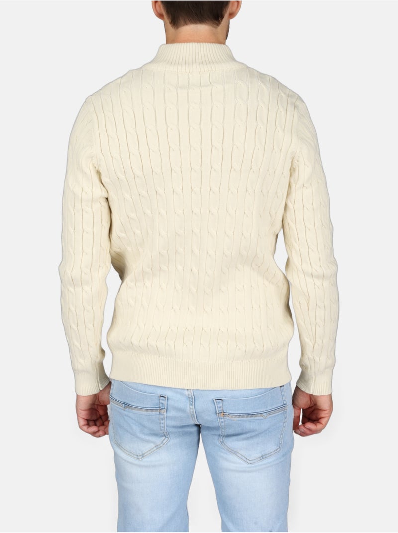Pull à zip - Kenzarro Blanc - Kiabi
