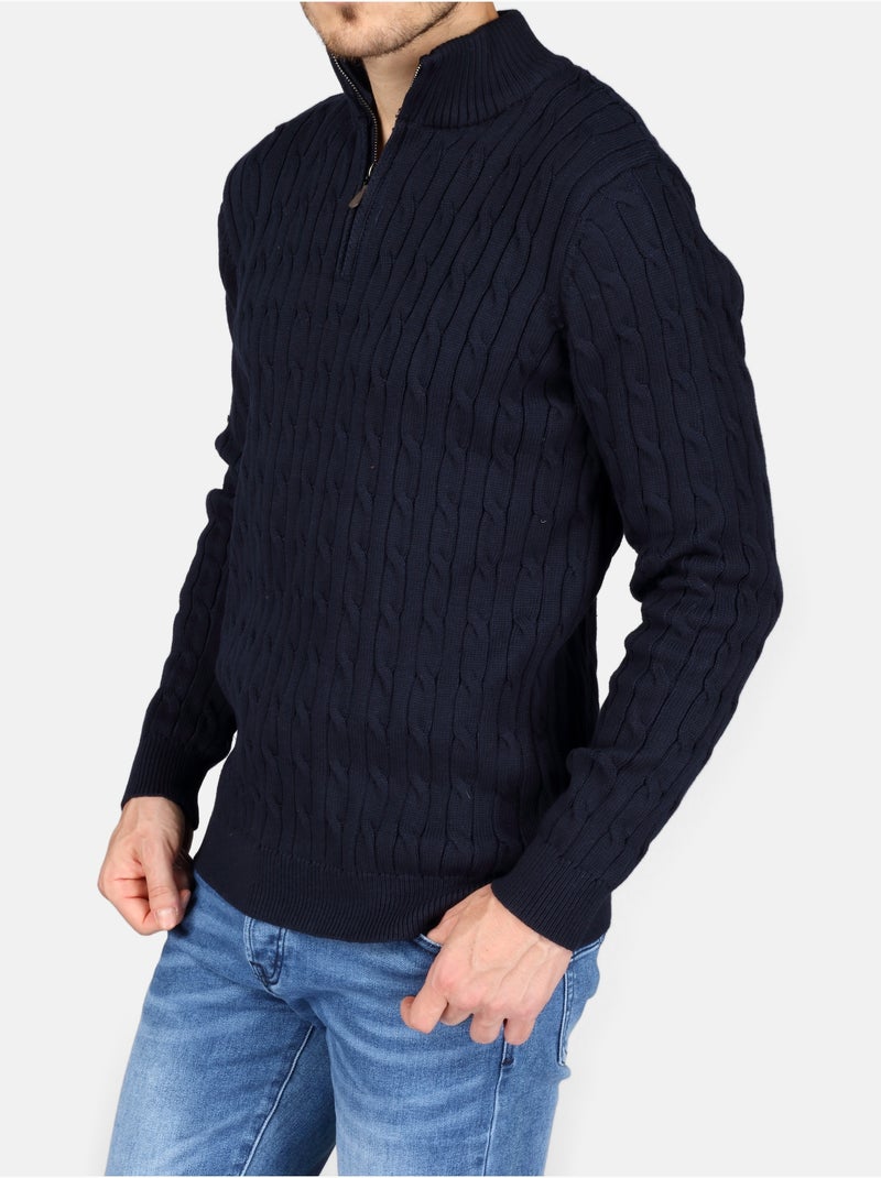 Pull à zip - Kenzarro Bleu - Kiabi
