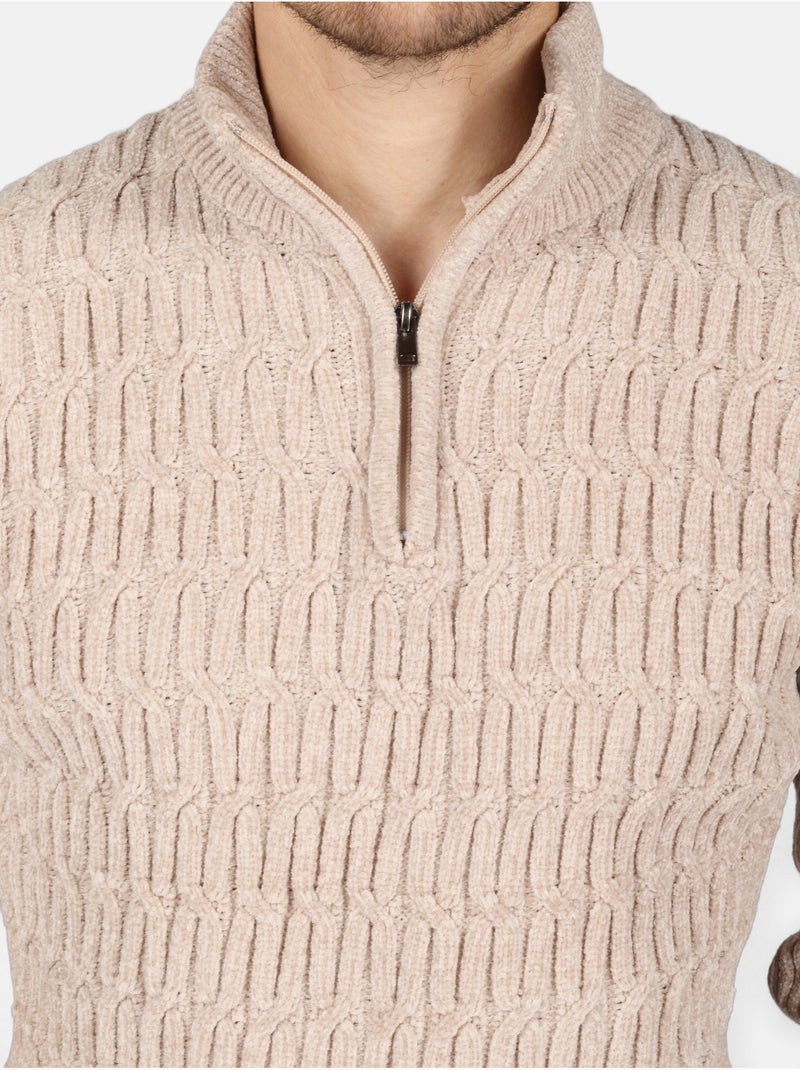 Pull à zip - Kenzarro Crème - Kiabi