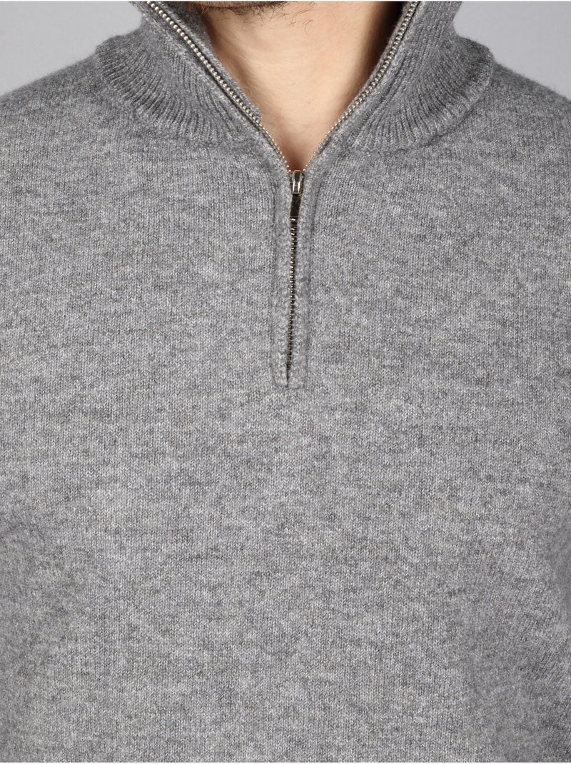 Pull à zip - Kenzarro Gris clair - Kiabi