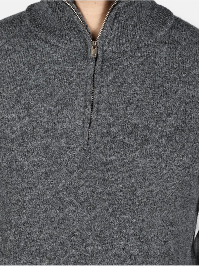 Pull à zip - Kenzarro Gris foncé - Kiabi