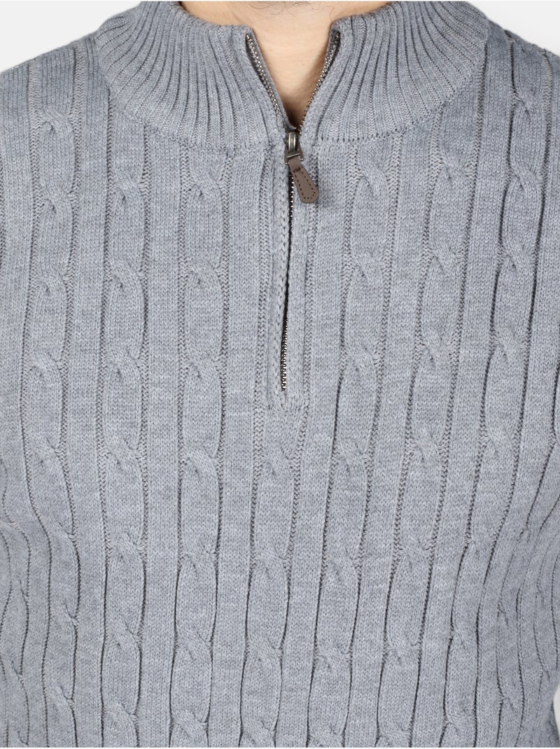 Pull à zip - Kenzarro Gris - Kiabi