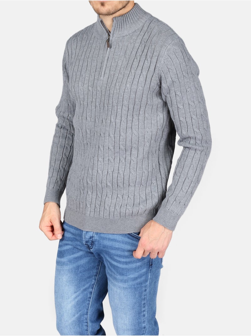 Pull à zip - Kenzarro Gris - Kiabi