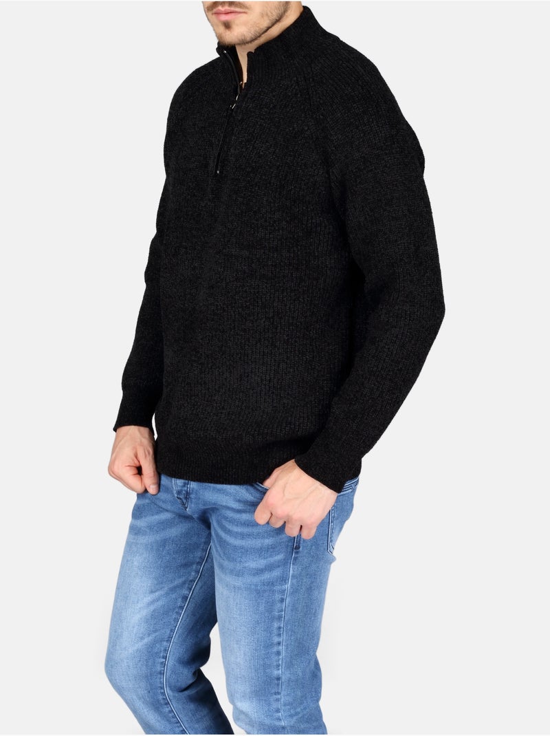 Pull à zip - Kenzarro Noir - Kiabi