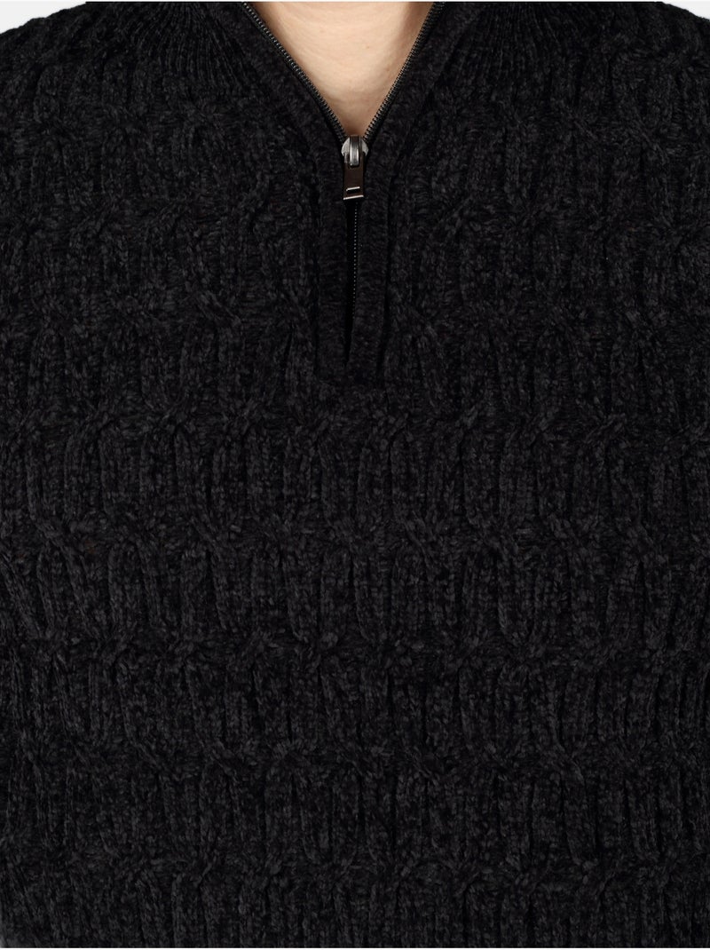 Pull à zip - Kenzarro Noir - Kiabi