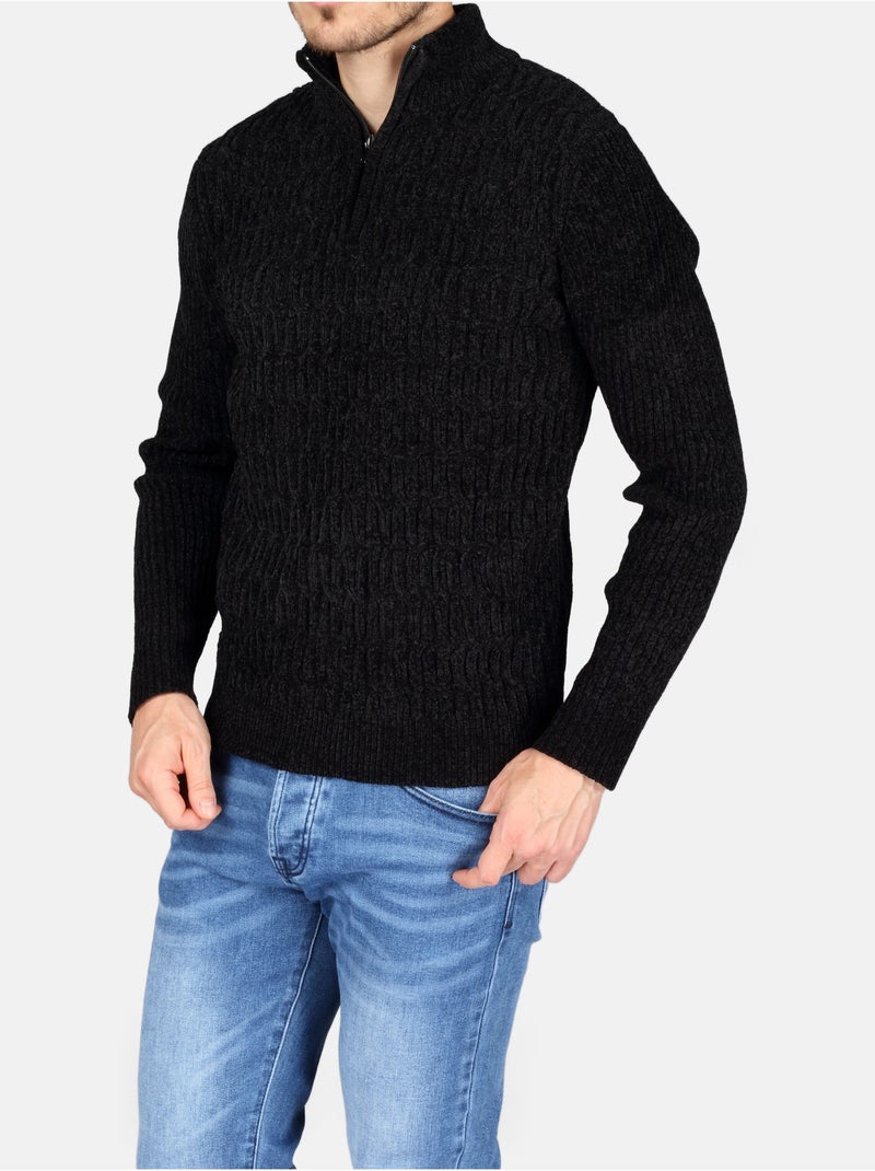 Pull à zip - Kenzarro Noir - Kiabi