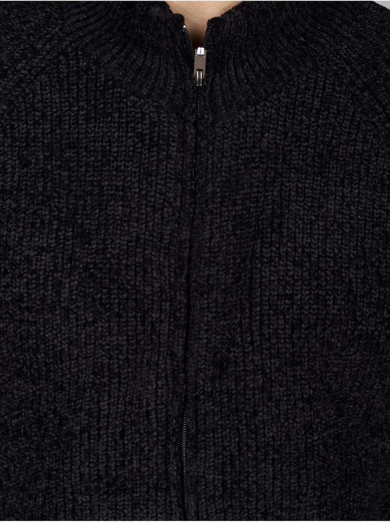 Pull à zip - Kenzarro Noir - Kiabi