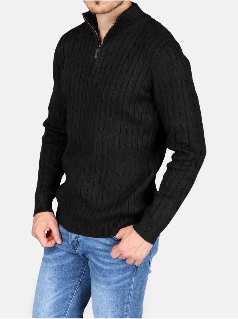 Pull à zip - Kenzarro Noir - Kiabi