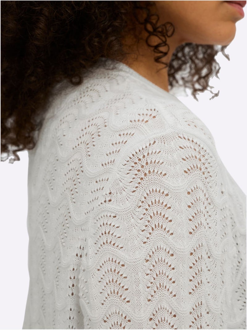 Pull Ajouré - Taille Standard - Sheego Ecru - Kiabi