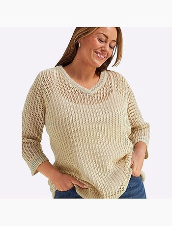 Pull Ajouré - Taille Standard - Sheego