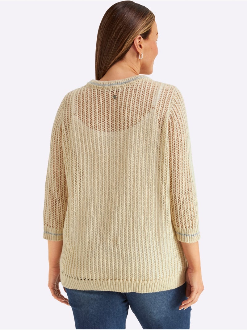 Pull Ajouré - Taille Standard - Sheego Sable - Kiabi