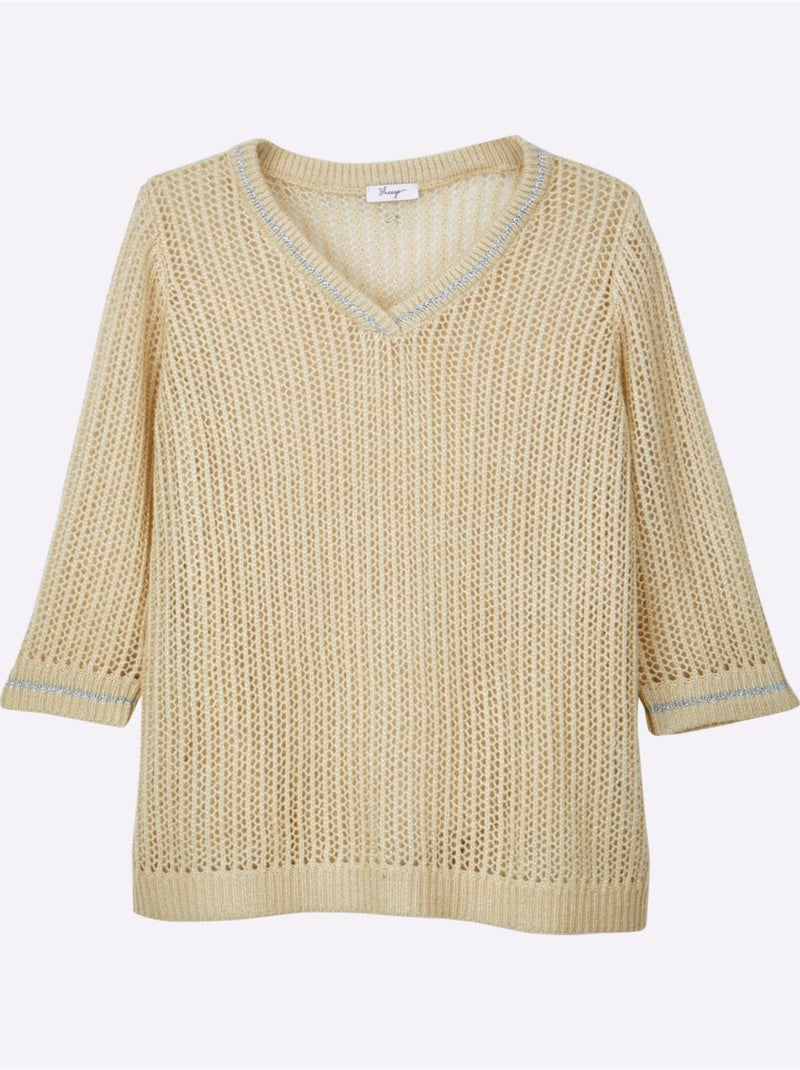Pull Ajouré - Taille Standard - Sheego Sable - Kiabi