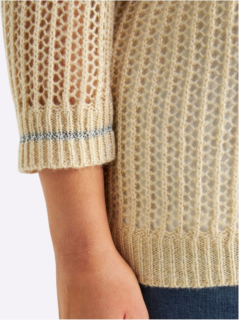 Pull Ajouré - Taille Standard - Sheego Sable - Kiabi
