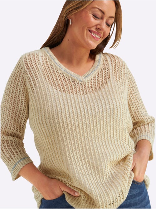 Pull Ajouré - Taille Standard - Sheego - Kiabi