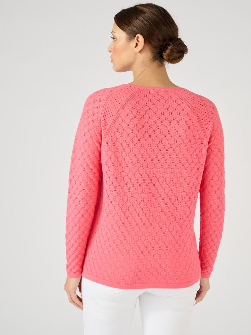 Pull - Ajouré rose main image 1