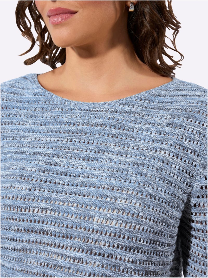Pull Ajouré Ajouré - Taille Standard - Witt Noir Bleu ciel - Kiabi