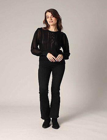 Pull ajouré avec détails transparents 'Deeluxe'