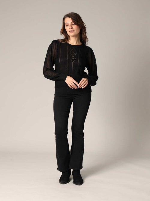 Pull ajouré avec détails transparents 'deeluxe' - Kiabi Pull ajouré avec détails transparents 'deeluxe' - Kiabi