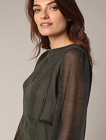 Pull ajouré avec détails transparents 'Deeluxe'