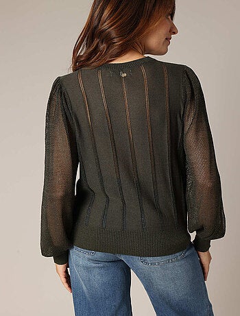 Pull ajouré avec détails transparents 'Deeluxe'