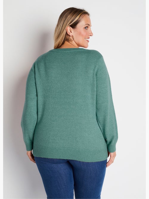 Pull ajouré avec laine et fibres recyclées - Afibel - Kiabi
