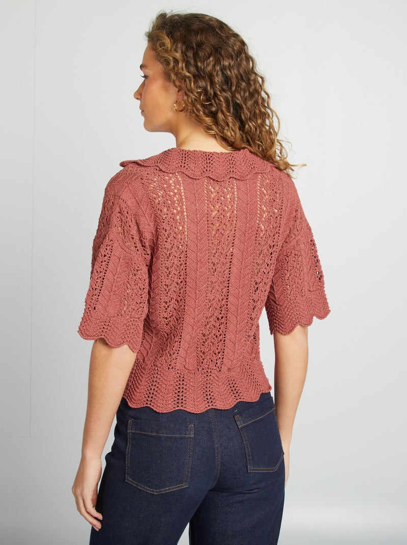 Pull Ajouré Corail Taille XXL - Marque In Extenso - Occasion Très Bon état