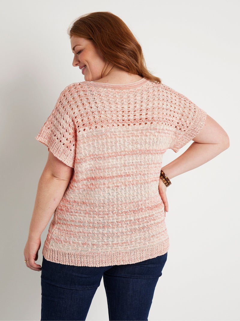 Pull ajouré col rond - Afibel Tomette - Kiabi