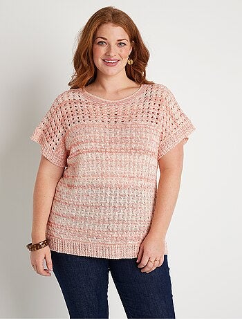 Pull ajouré col rond