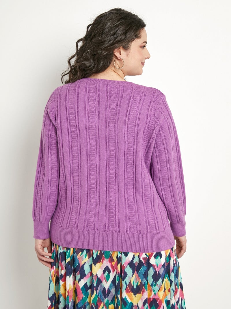 Pull ajouré doux col rond - afibel Parme - Kiabi